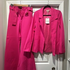 Show Me Your Mumu DJ Flare Pants and matching blazer, both size small